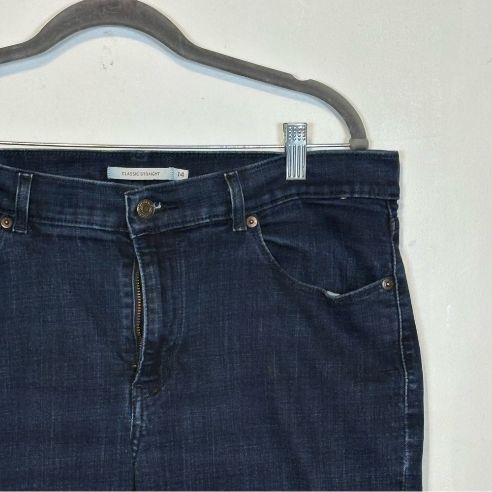 Levi Strauss Co Classic Straight Leg Jeans Dark Wash Indigo Blue Womens Size 14